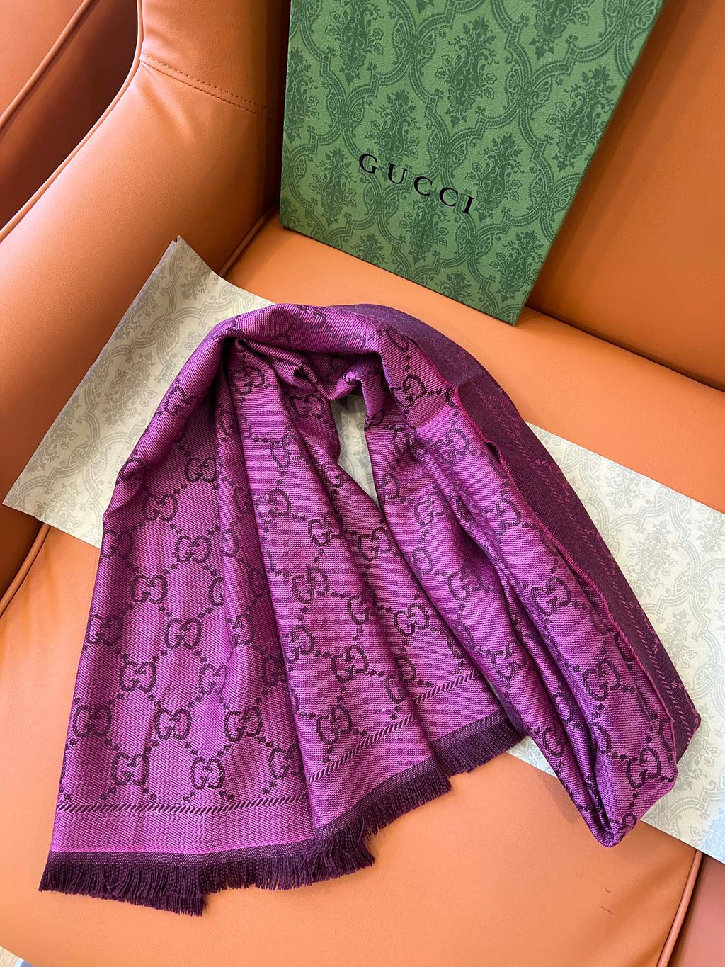 GUCCI 25S SCARF 180 IN WOOL 644857