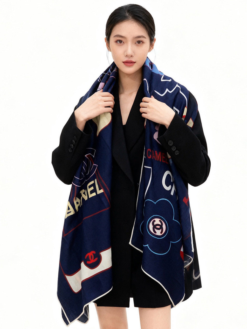 CHANEL 25S SCARF 135 CM IN CASHMERE SILK 943656