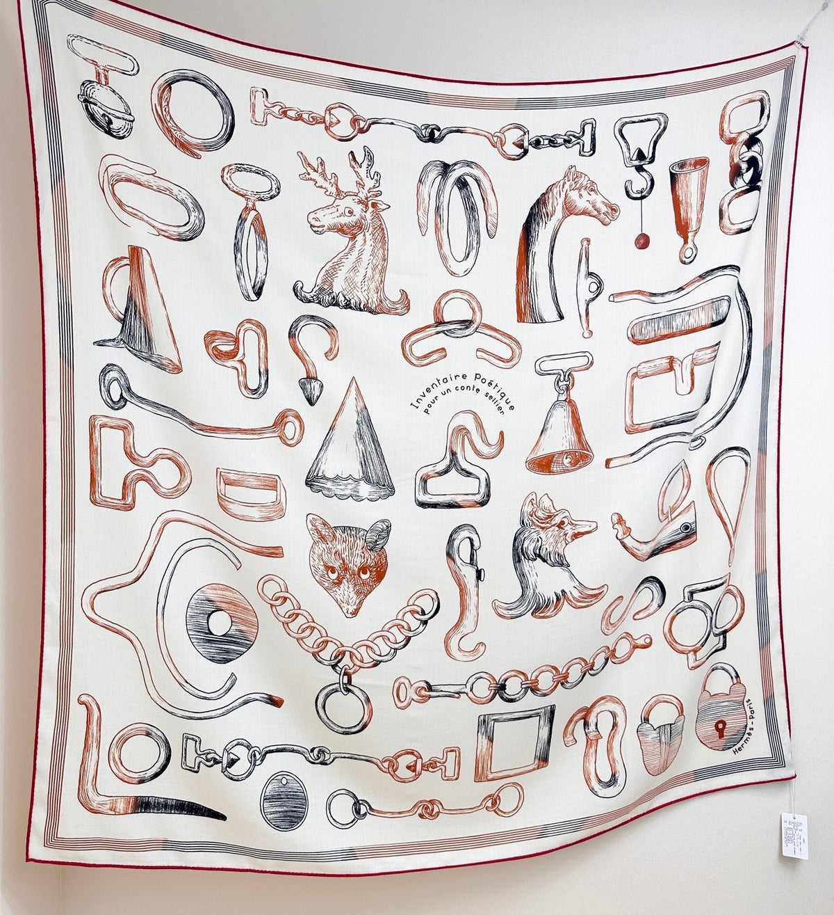 HERMES HERMES 25S SCARF 135 IN CASERE SILK 854592